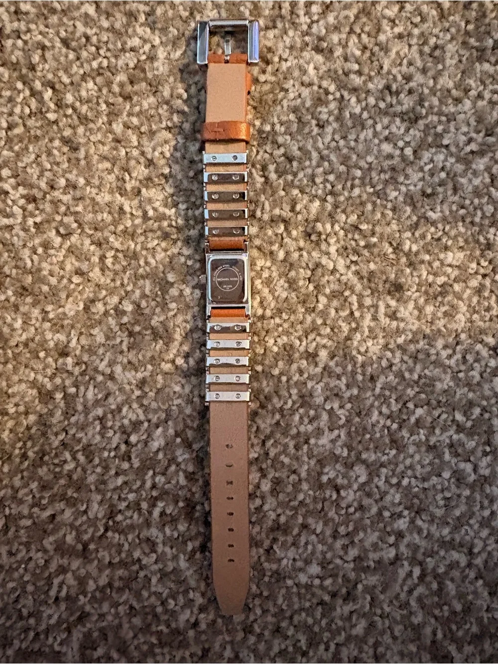 Michael Kors Brown Leather and Silver-Tone Men's Bracelet Watch